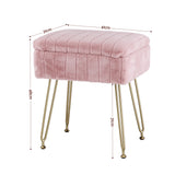 Artiss Storage Ottoman Vanity Foot Stool Pink - Front View