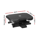 Artiss Foot Rest Stool Office Under Desk Angle Adjustable Footrest Massage Black - Front View