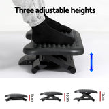 Artiss Foot Rest Stool Office Under Desk Angle Adjustable Footrest Massage Black - Rear View