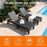 Gardeon Sun Lounge Outdoor Folding Recliner Patio Pool Beach Chair Slatted Black - Top-Down View