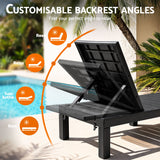 Gardeon Sun Lounge Outdoor Folding Recliner Patio Pool Beach Chair Slatted Black - 45-Degree Angle