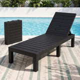 Gardeon Sun Lounge Outdoor Folding Recliner Patio Pool Beach Chair Slatted Black - Extra Image
