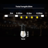 Mazam 30M LED Festoon String Lights Waterproof - Rear View