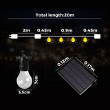 Mazam 20M Solar Festoon String Lights LED Christmas Waterproof - Extra Image