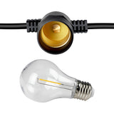 Mazam 30M Solar Festoon String Lights LED Christmas Waterproof - Close-Up Angle
