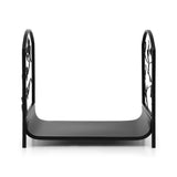 Gardeon Firewood Rack 48cm Wood Rack Firewood Storage Indoor Outdoor Black - Side View