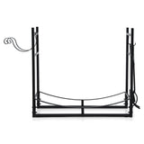 Gardeon Firewood Rack 84cm Wood Rack Firewood Storage Indoor Outdoor Black - Side View