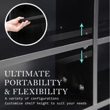 Adjustable Shelves CD DVD Bookcase Storage Shelf - BLACK - 45-Degree Angle