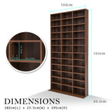 Adjustable Shelves CD DVD Bookcase Storage Shelf - ESPRESSO