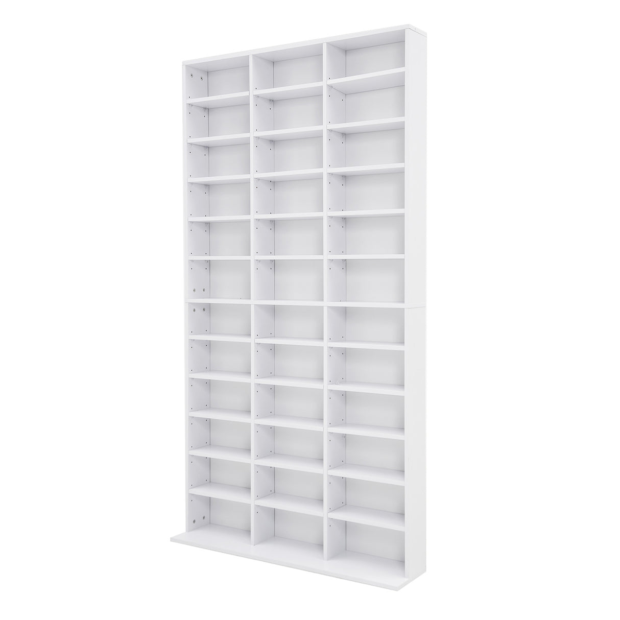 Adjustable Shelves CD DVD Bookcase Storage Shelf - WHITE