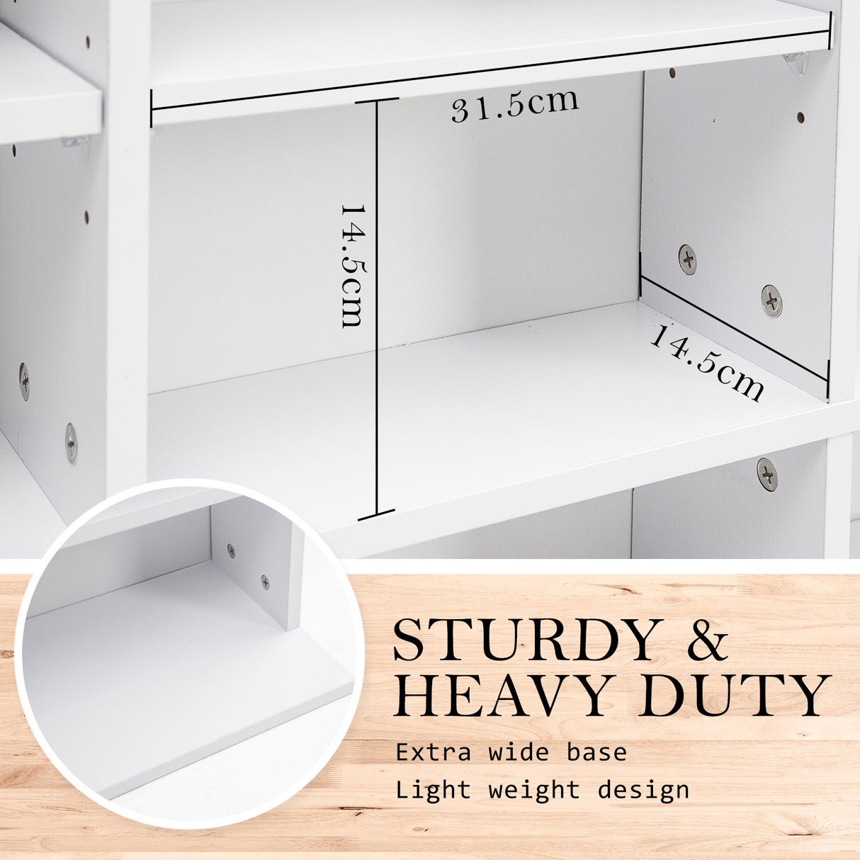 Adjustable Shelves CD DVD Bookcase Storage Shelf - WHITE