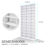 Adjustable Shelves CD DVD Bookcase Storage Shelf - WHITE