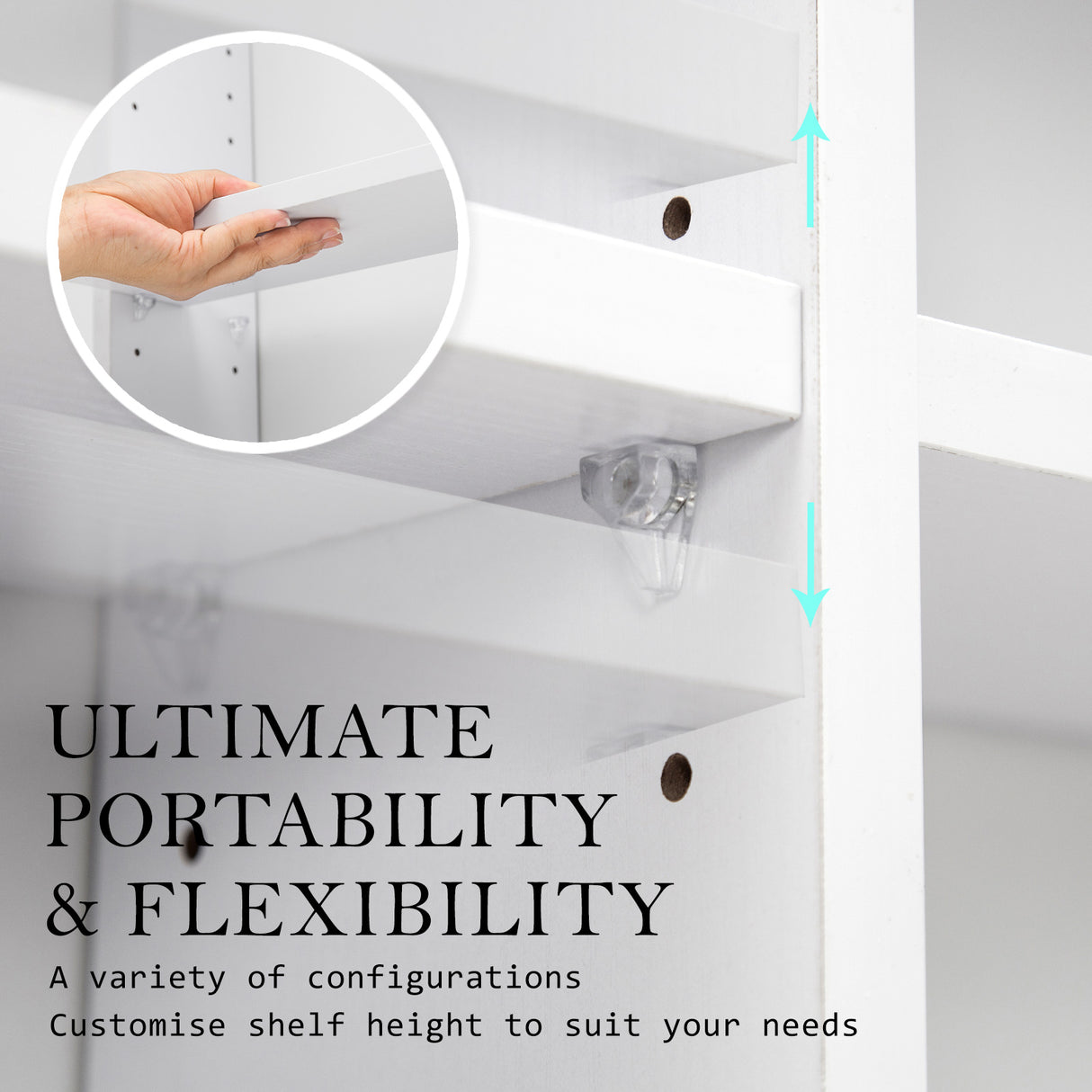 Adjustable Shelves CD DVD Bookcase Storage Shelf - WHITE