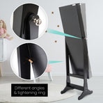 146cm Mirror Jewellery Cabinet 2 Drawers LOWE - BLACK