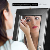 146cm Mirror Jewellery Cabinet 2 Drawers LOWE - BLACK - Extra Image
