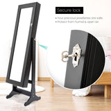 146cm Mirror Jewellery Cabinet 2 Drawers LOWE - BLACK