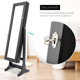 146cm Mirror Jewellery Cabinet 2 Drawers LOWE - BLACK - Rear View