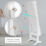 146cm Mirror Jewellery Cabinet 2 Drawers LOWE - WHITE