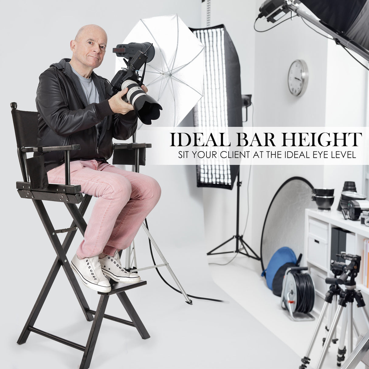 2X 76cm Tall Director Chair - DARK HUMOR