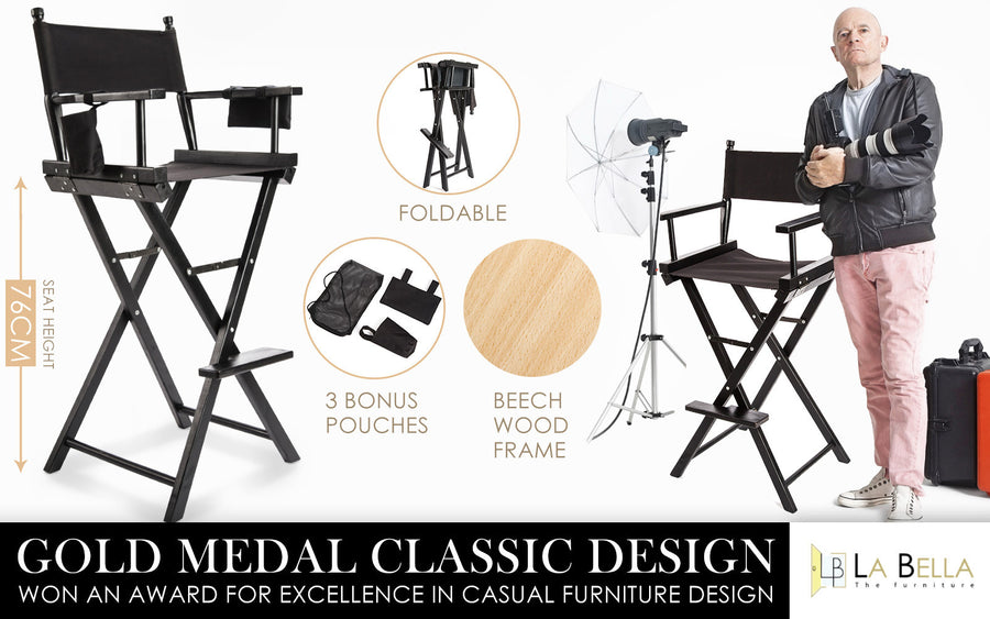 2X 76cm Tall Director Chair - DARK HUMOR