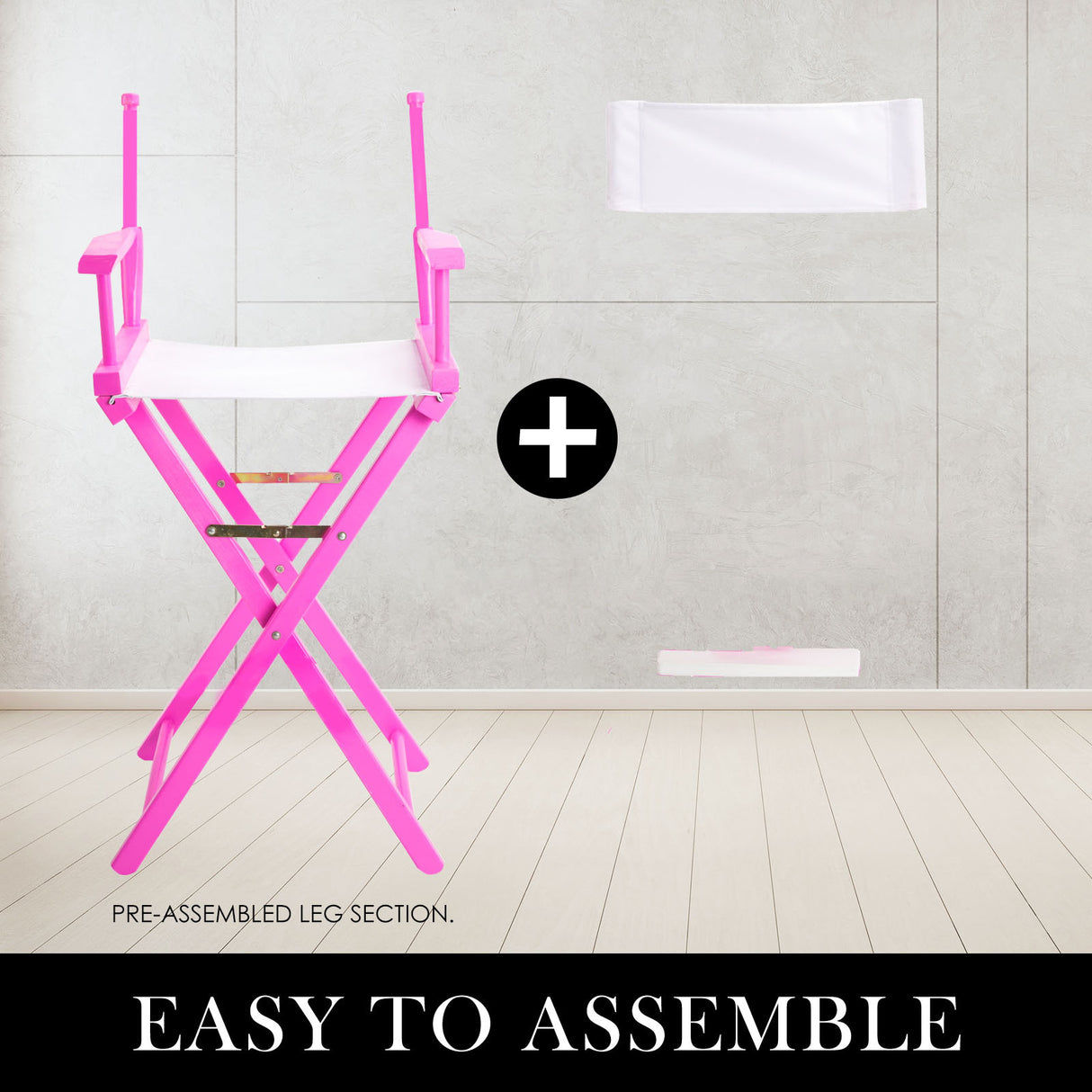 2X 76cm Tall Director Chair - PINK HUMOR