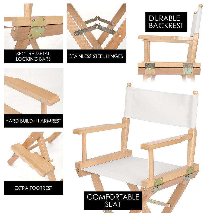 2X 76cm Tall Director Chair - WOOD HUMOR