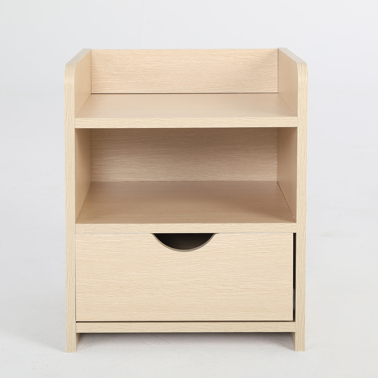 2X Bedside Table 1 Drawer 2 Shelf LARK - OAK