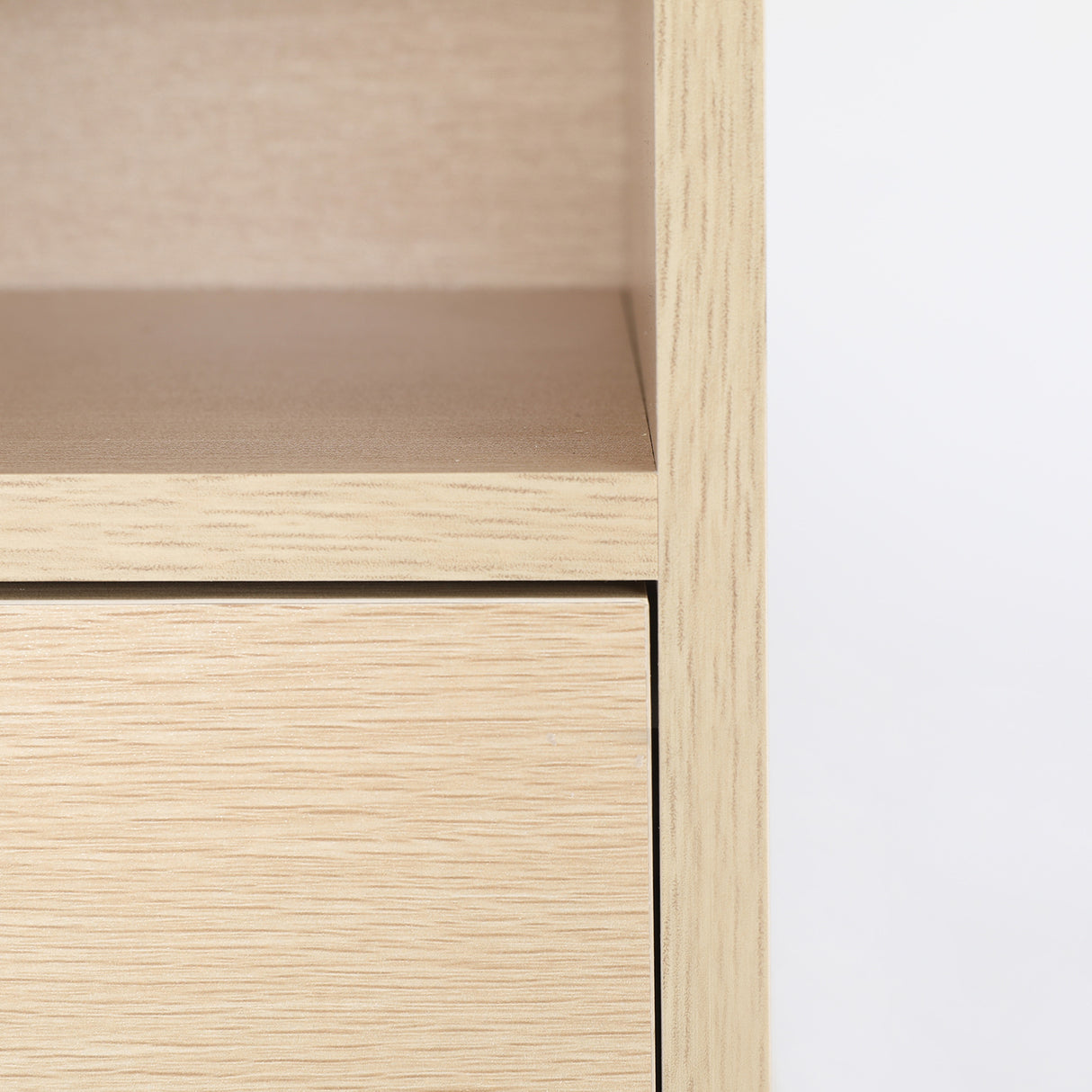 2X Bedside Table 1 Drawer 2 Shelf LARK - OAK