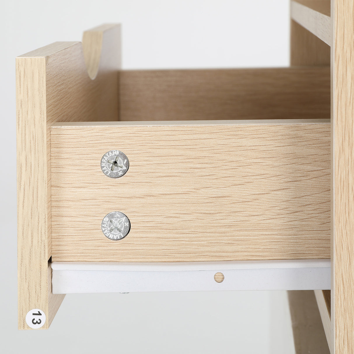 2X Bedside Table 1 Drawer 2 Shelf LARK - OAK