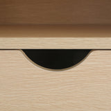 2X Bedside Table 1 Drawer 2 Shelf LARK - OAK - Low Angle