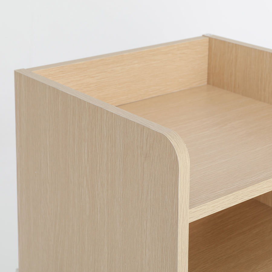 2X Bedside Table 1 Drawer 2 Shelf LARK - OAK