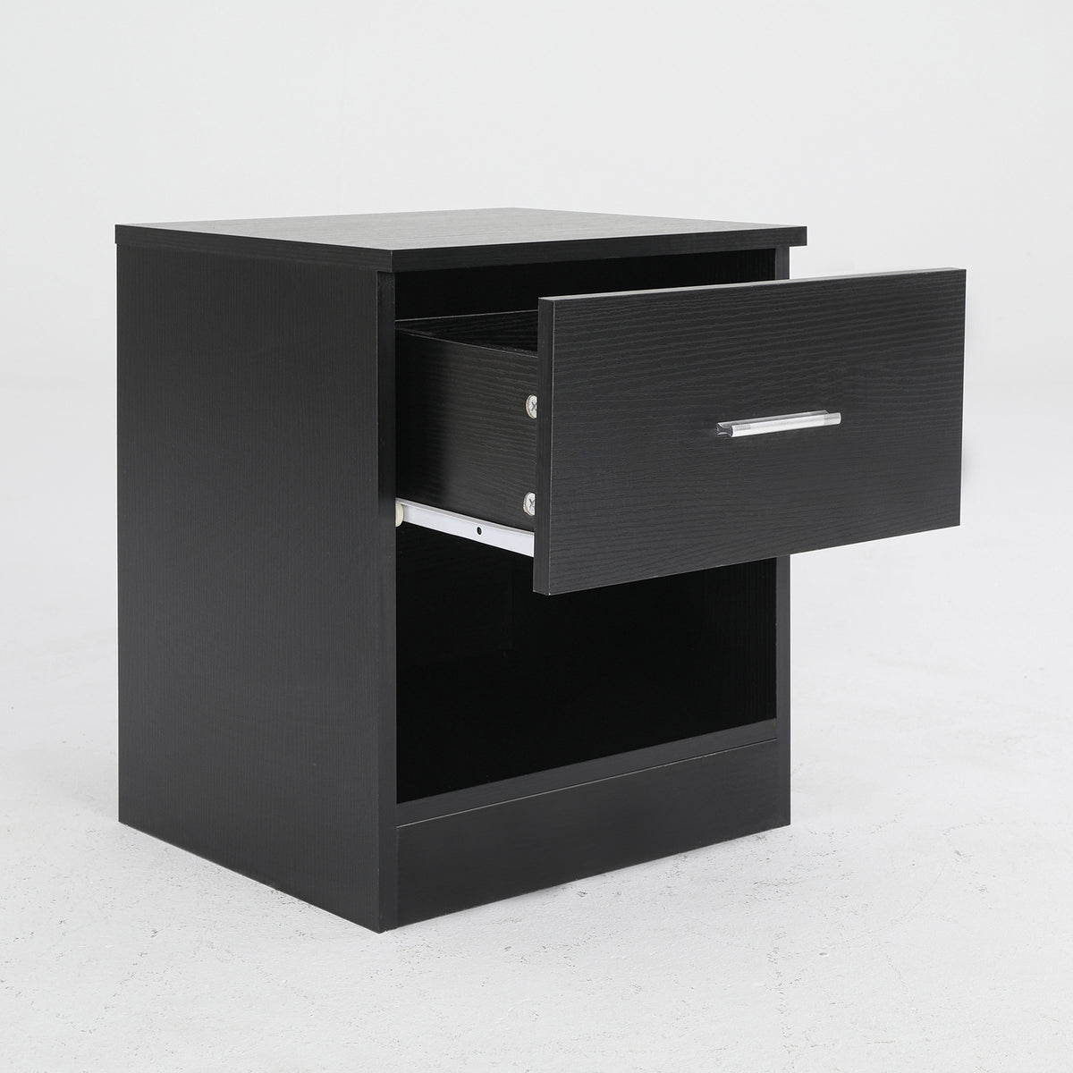 2X Bedside Tables 1 Drawer 1 Shelf ELLA - BLACK