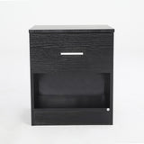 2X Bedside Tables 1 Drawer 1 Shelf ELLA - BLACK