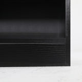 2X Bedside Tables 1 Drawer 1 Shelf ELLA - BLACK - Close-Up Angle
