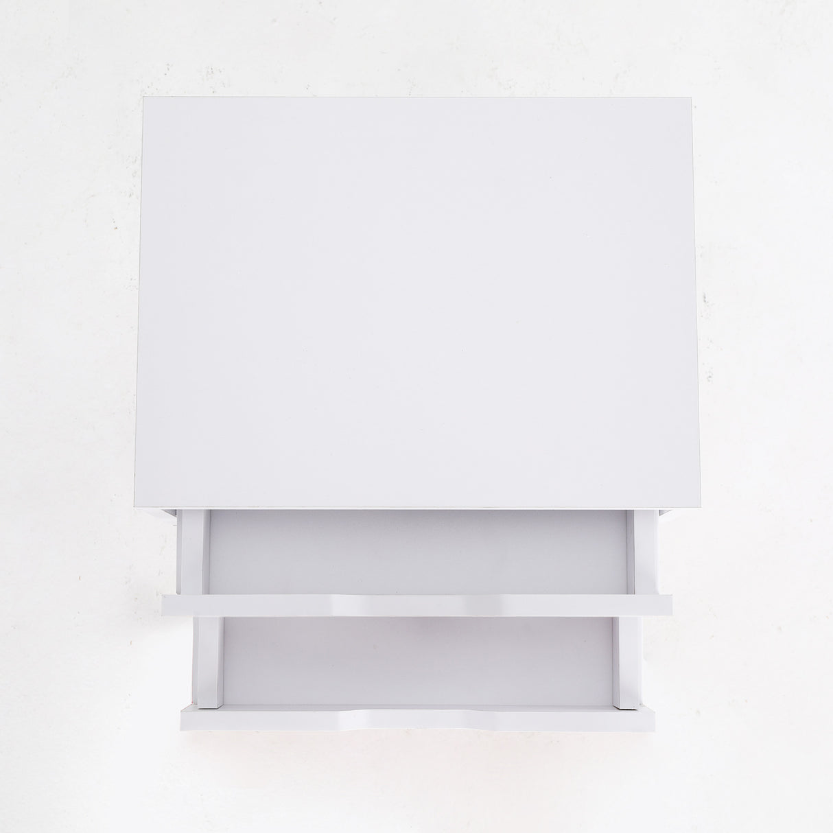 Bedside Table 2 Drawer Long Wood Leg SUZY - WHITE