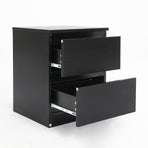 2X Bedside Tables 2 Drawer JOSS - BLACK