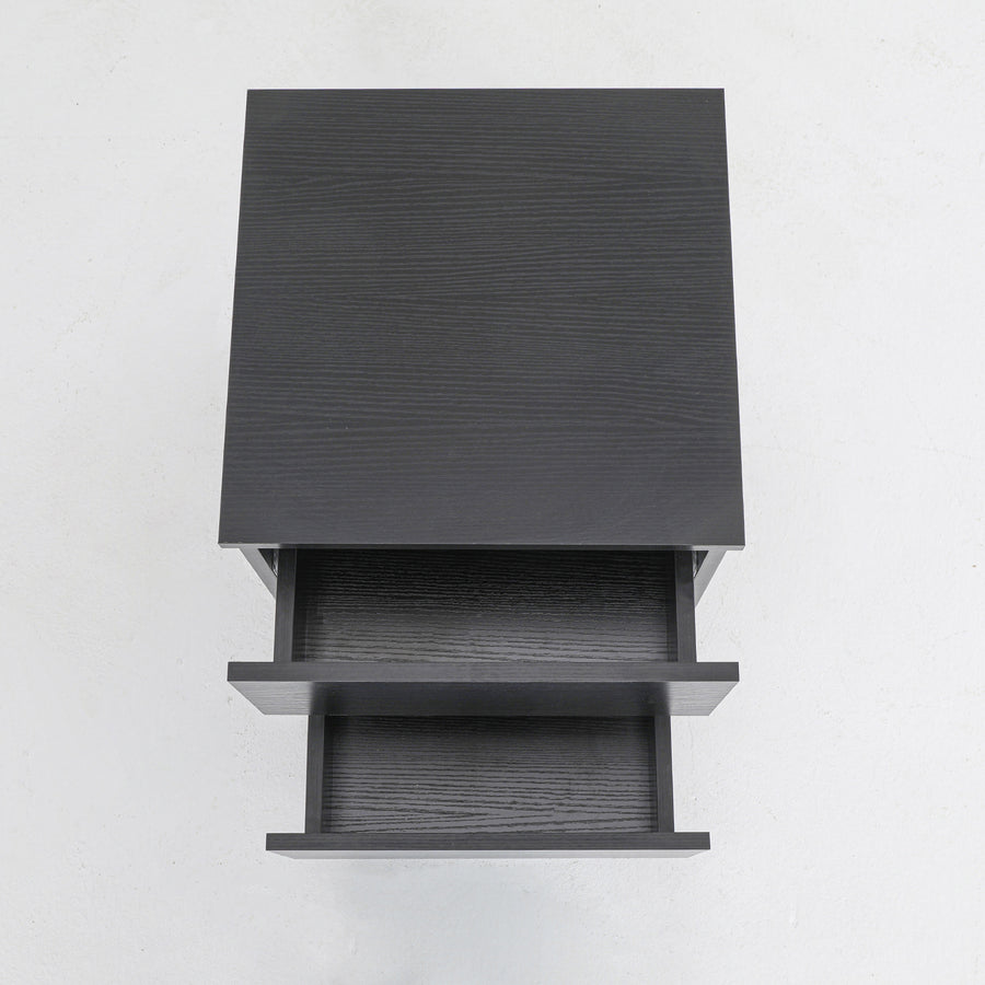 2X Bedside Tables 2 Drawer JOSS - BLACK