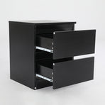 2X Bedside Tables 2 Drawer JOSS - BLACK