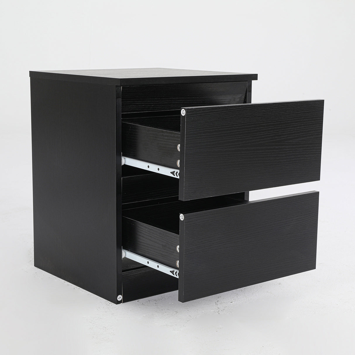 Bedside Tables 2 Drawer JOSS - BLACK