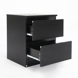 Bedside Tables 2 Drawer JOSS - BLACK