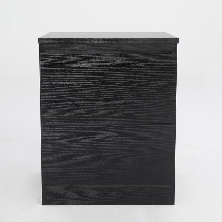 Bedside Tables 2 Drawer JOSS - BLACK
