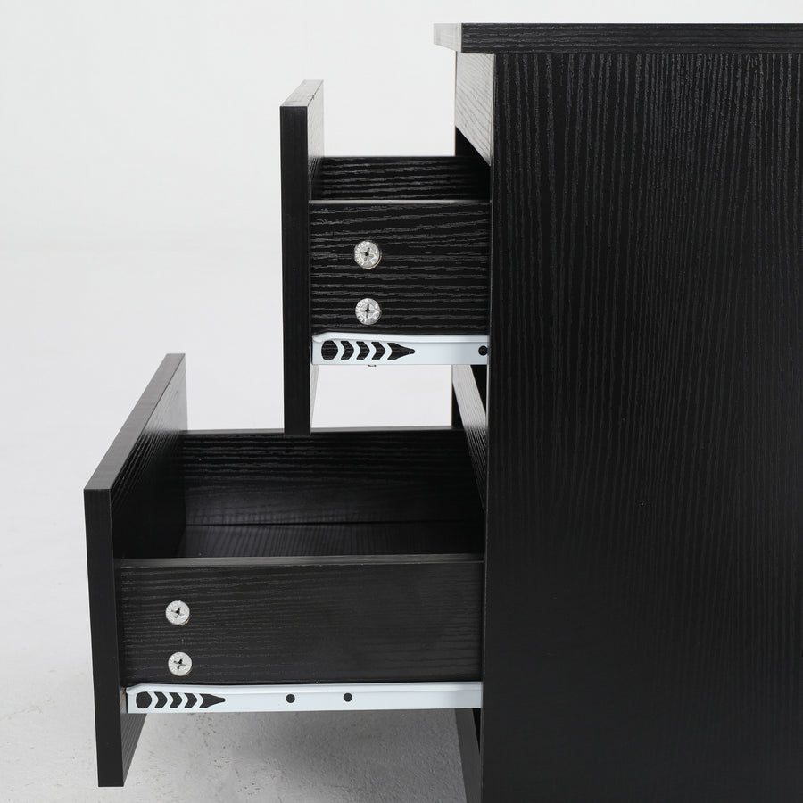 Bedside Tables 2 Drawer JOSS - BLACK