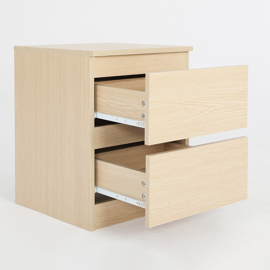 2X Bedside Tables 2 Drawer JOSS - OAK