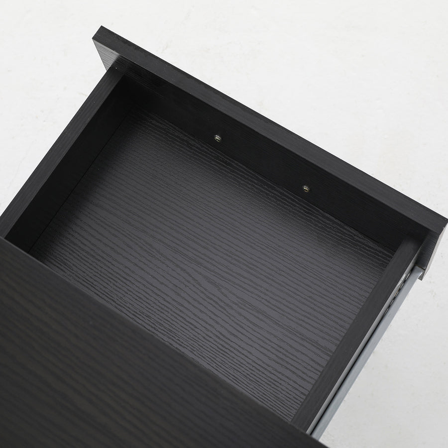 2X Bedside Tables 2 Drawer 1 Shelf ZURI - BLACK