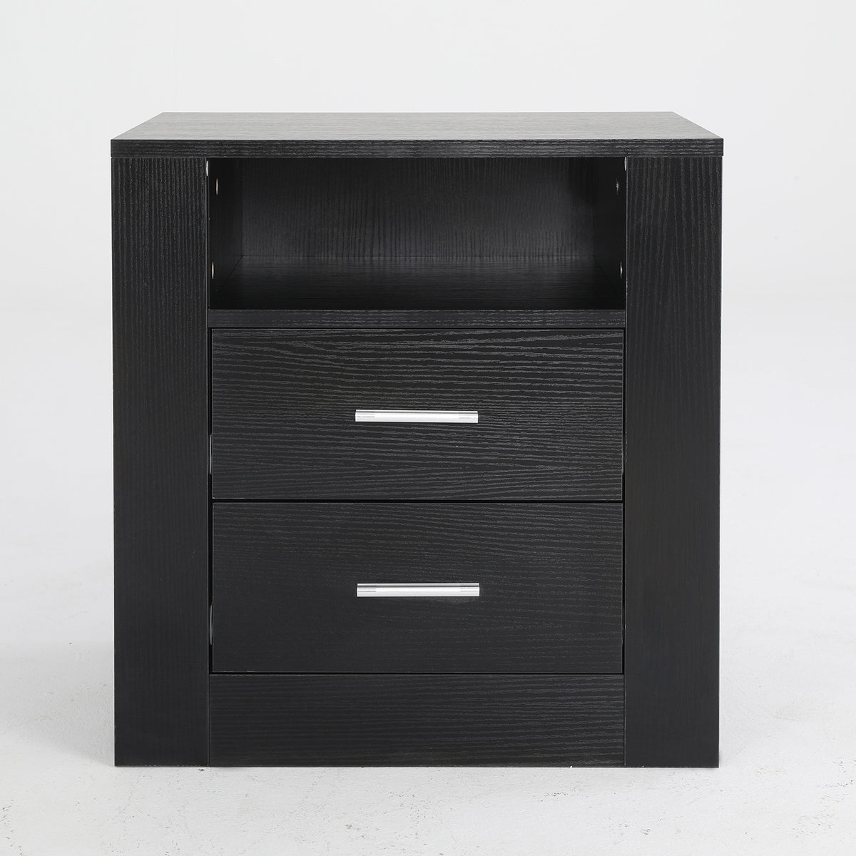 Bedside Tables 2 Drawer 1 Shelf ZURI - BLACK