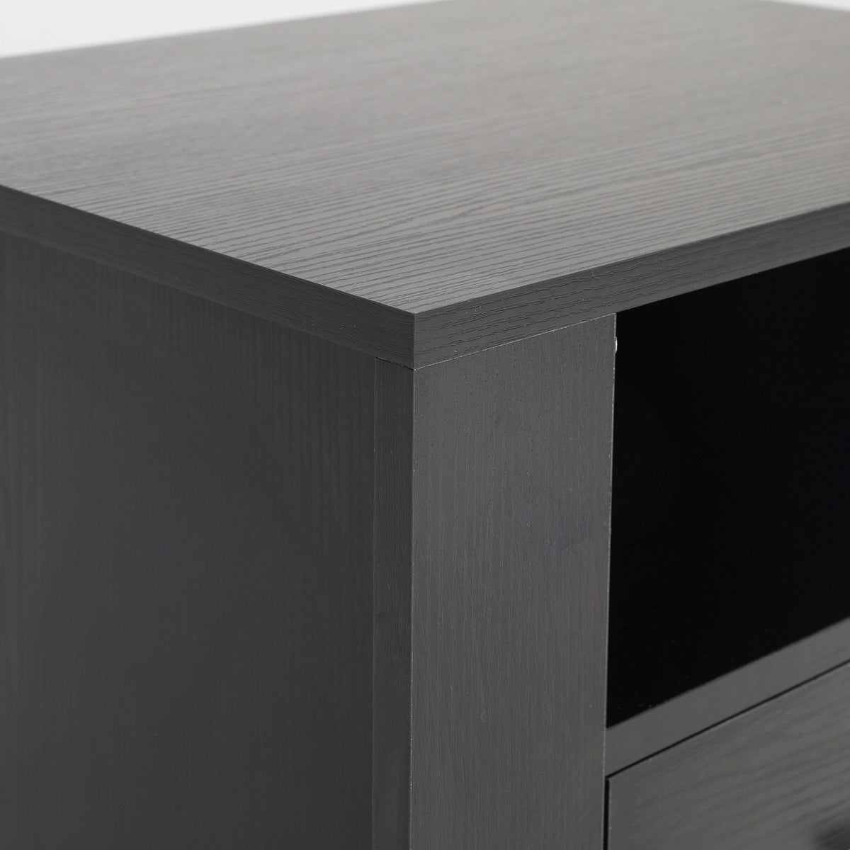 Bedside Tables 2 Drawer 1 Shelf ZURI - BLACK