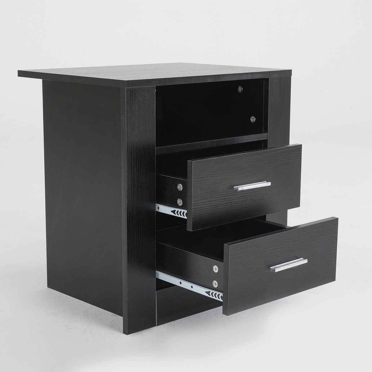 Bedside Tables 2 Drawer 1 Shelf ZURI - BLACK