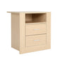 Bedside Tables 2 Drawer 1 Shelf ZURI - OAK