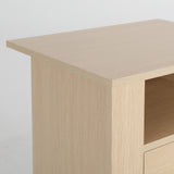 2X Bedside Tables 2 Drawer 1 Shelf ZURI - OAK - Rear View