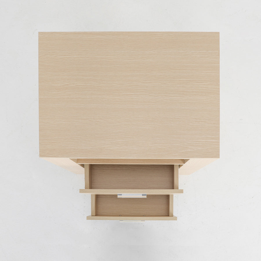 2X Bedside Tables 2 Drawer 1 Shelf ZURI - OAK
